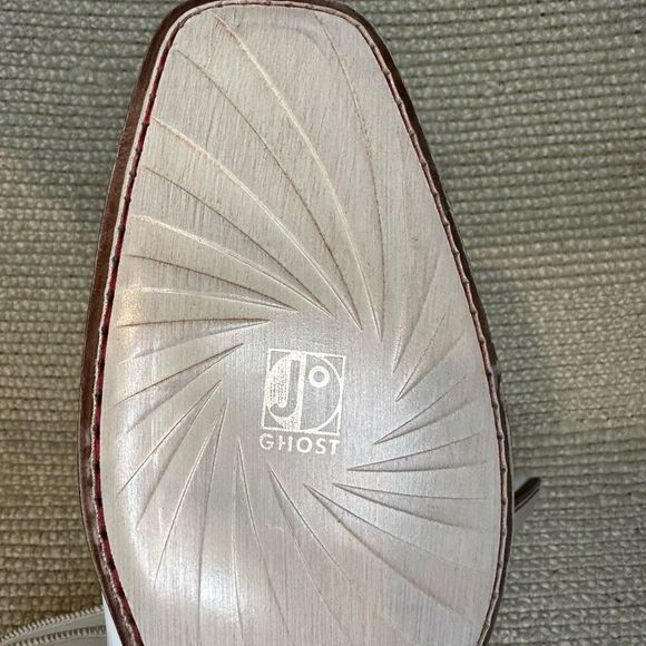 Jo Ghost White Leather Square Toe Dress Shoes Italy Sz 42 US 9 main image 8